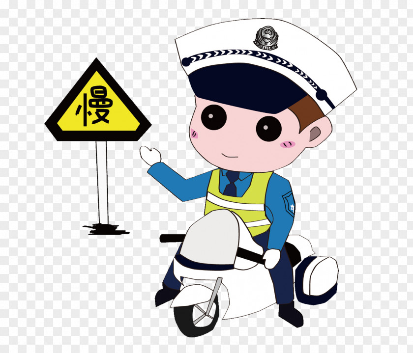 Cartoon Hand-painted Traffic Police Officer PNG