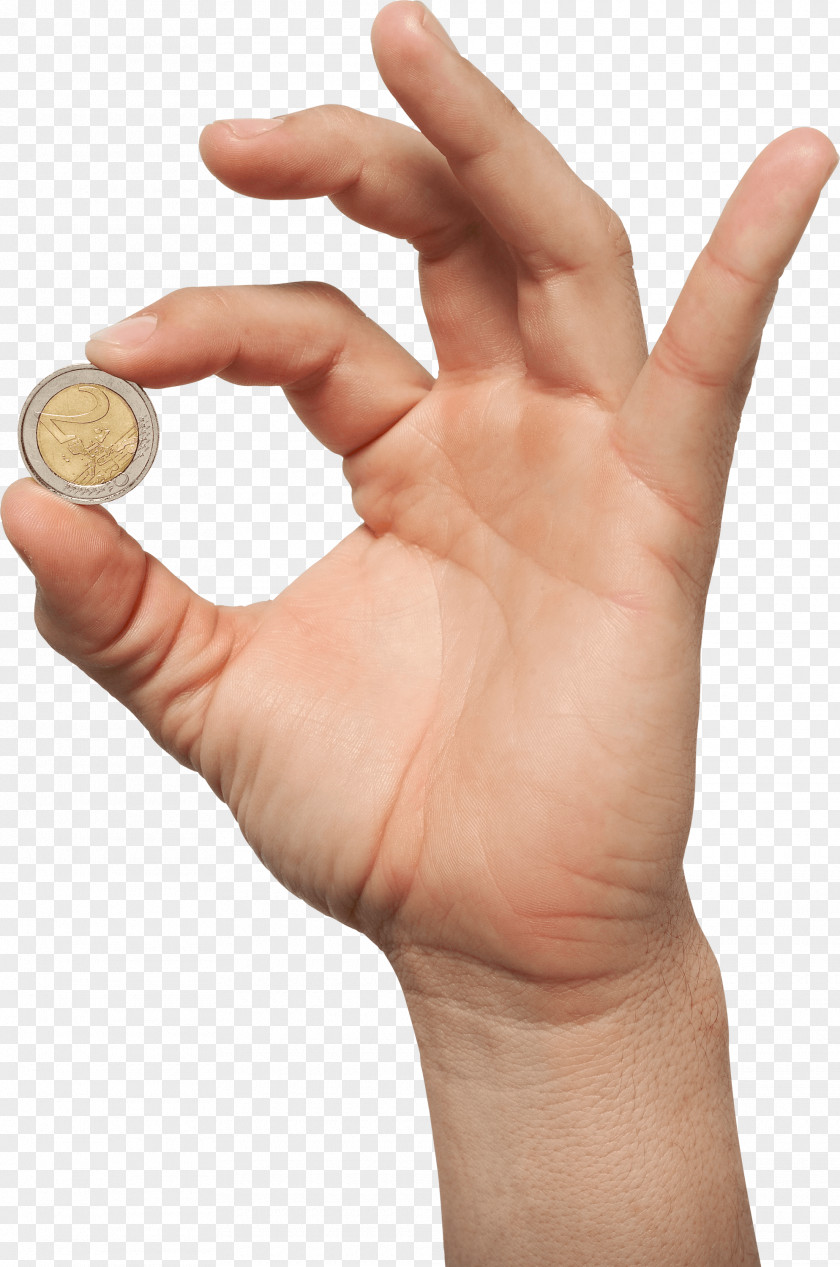 Hand Holding Euro Coin PNG Coin, person holding 2 coin illustration clipart PNG