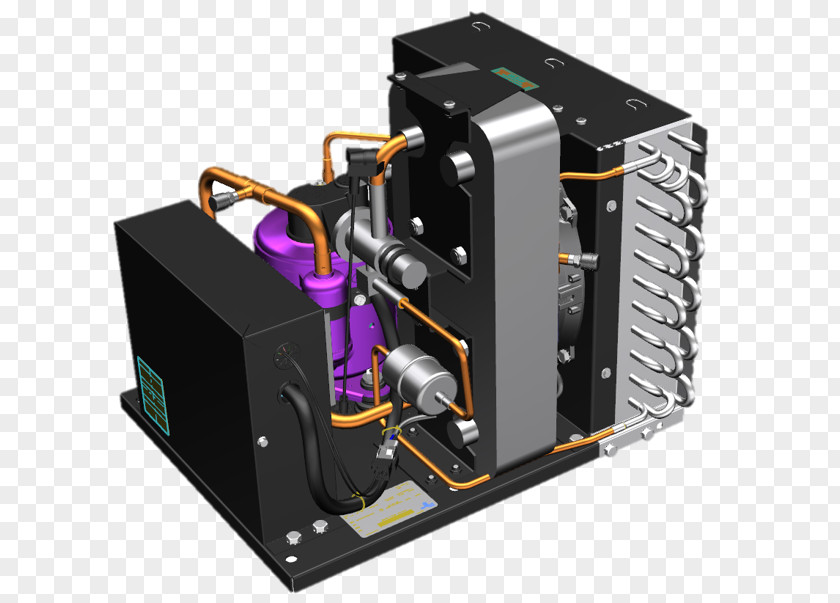 Refrigerant Water Chiller Rotary-screw Compressor Condenser PNG