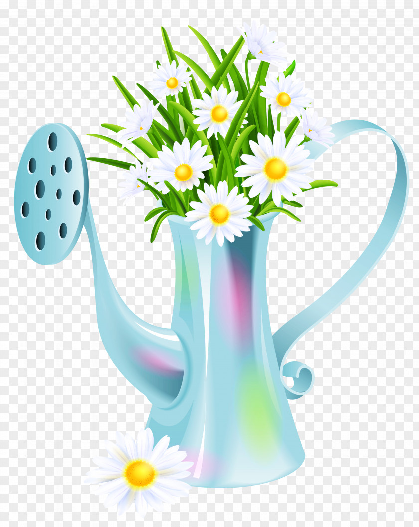 Water Can With Daisies Clipart Picture Watering Clip Art PNG