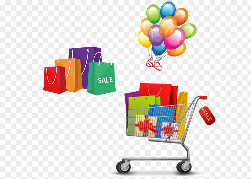 Shopping Cart Bag Balloon Stock Photography PNG