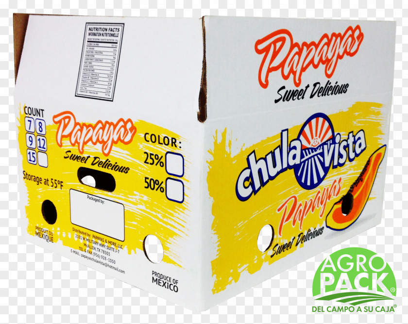 Box Packaging And Labeling Papaya Cardboard PNG