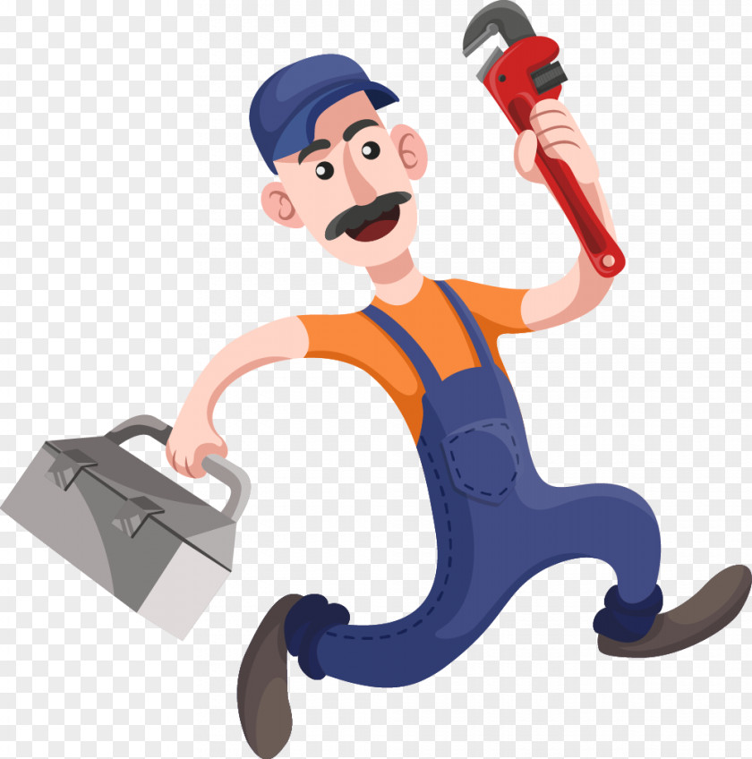 Plumber Plumbing Tool Boxes Cartoon Clip Art PNG