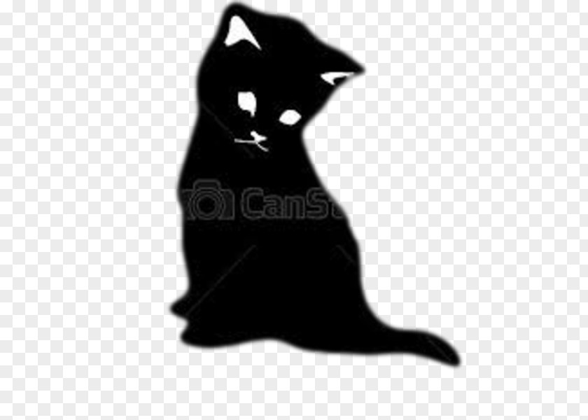 Silhouette Black Cat Whiskers PNG