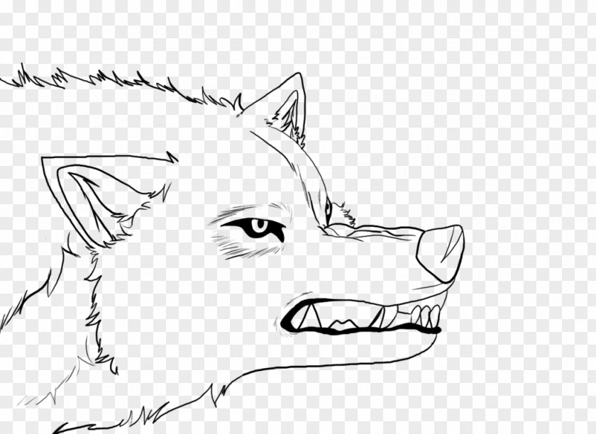 Animation Toboe Line Art Gray Wolf Sketch PNG