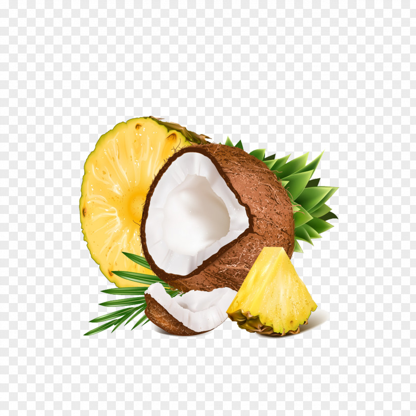 Fresh Pineapple And Coconut Water Flavor PNG