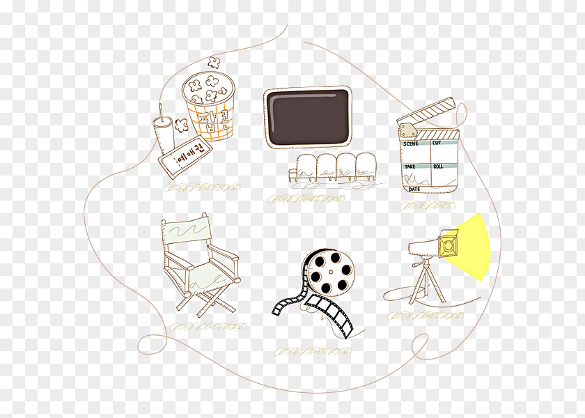 Hand Painted Cinema Symbol Film Drawing PNG