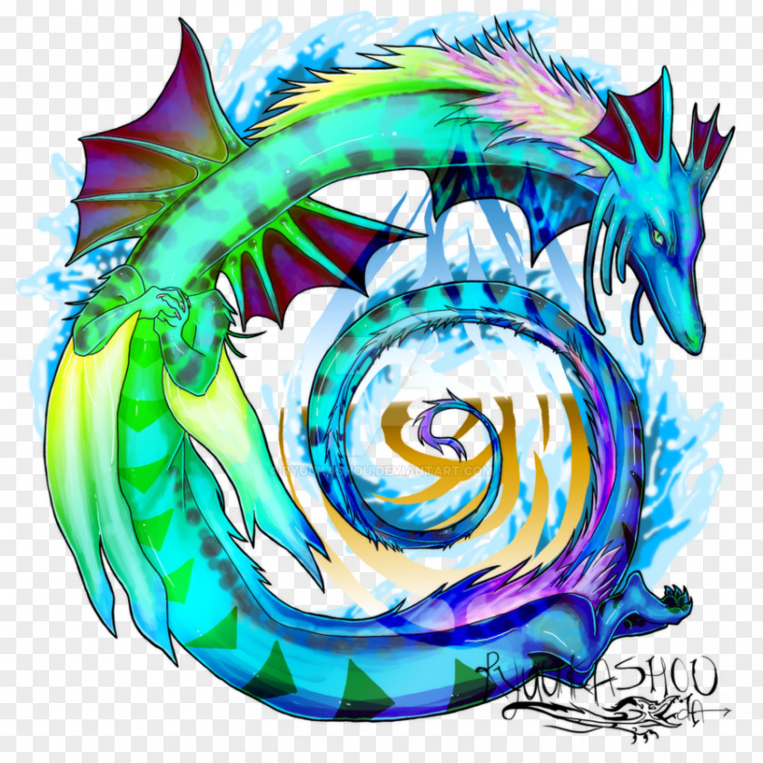 Psychedelic Dragon Fractal Art Fish Clip PNG