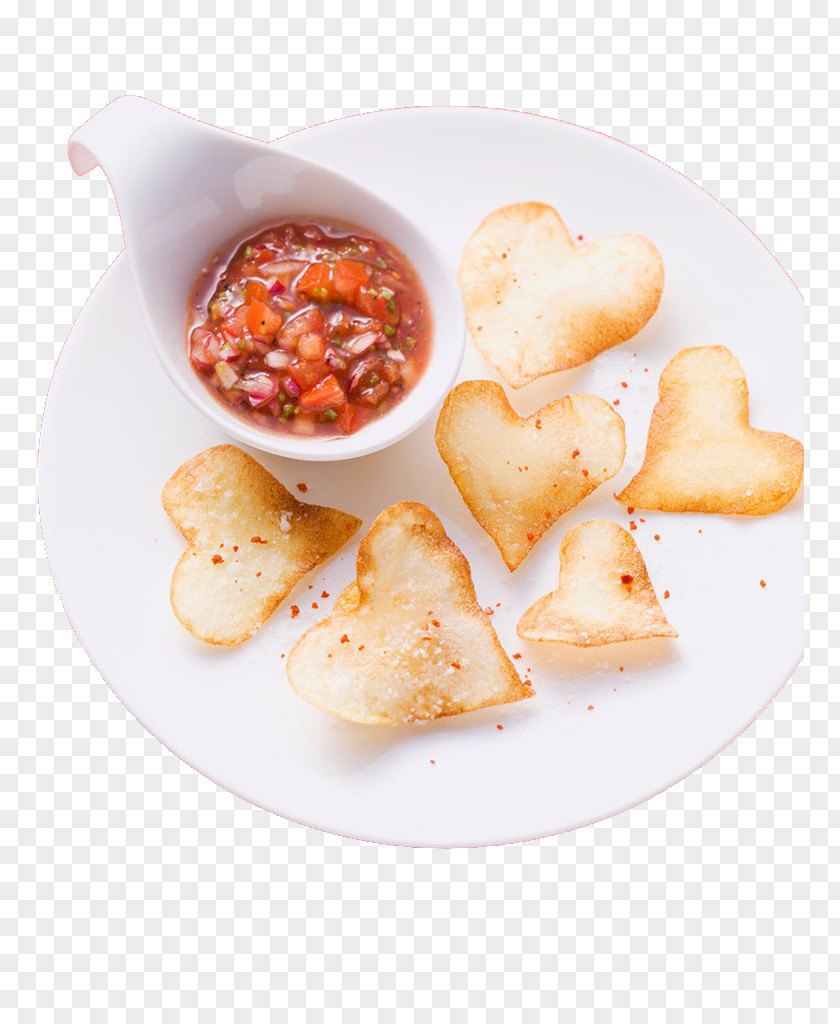 Heart-shaped Potato Chips On The Plate Junk Food French Fries Chip PNG