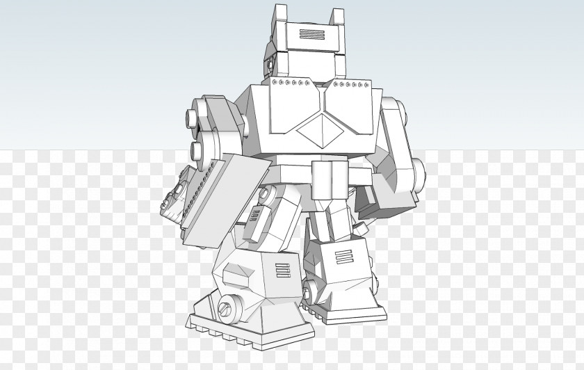 Robot Line Art Sketch PNG