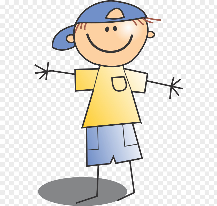 Smiling Boy Drawing Stick Figure Clip Art PNG