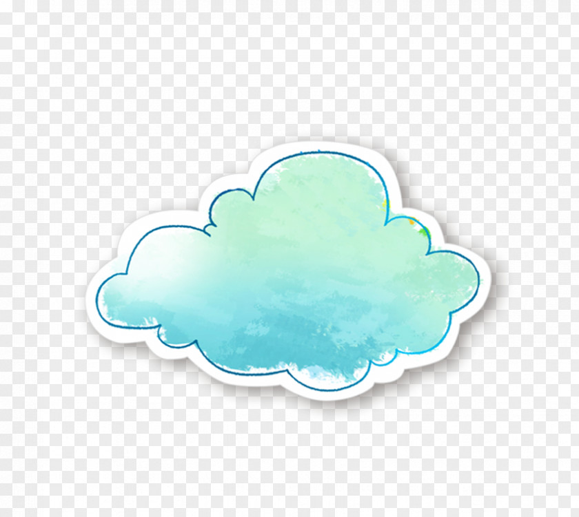 Watercolor Blue Clouds Painting PNG