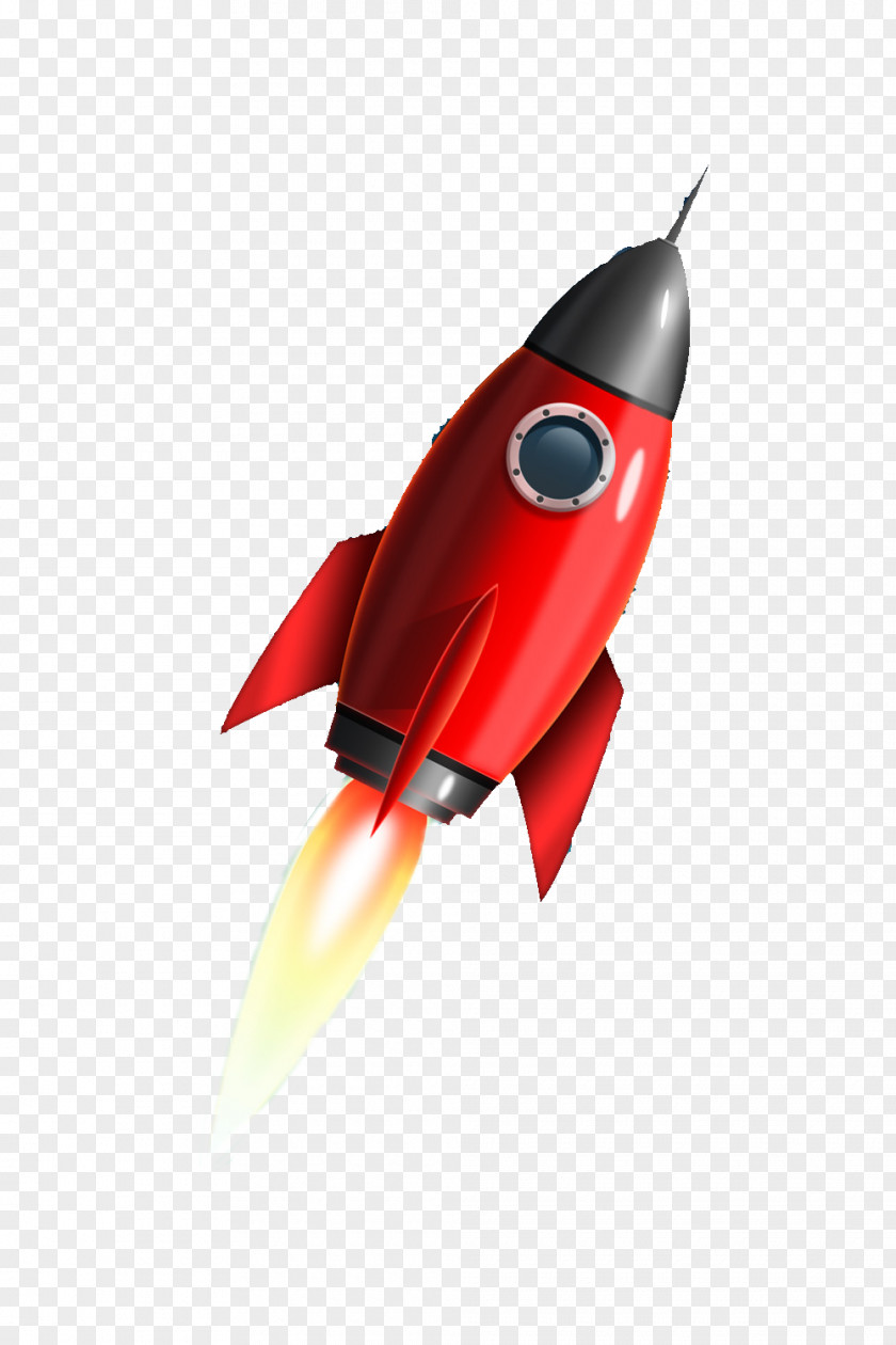 Flying The Red Rocket Launch Spacecraft Clip Art PNG