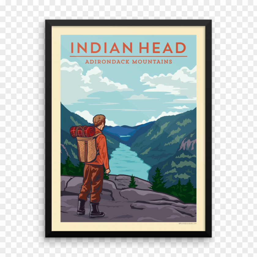 Hike Stickers Poster Whiteface Mountain Adirondack Park Indian Head PNG