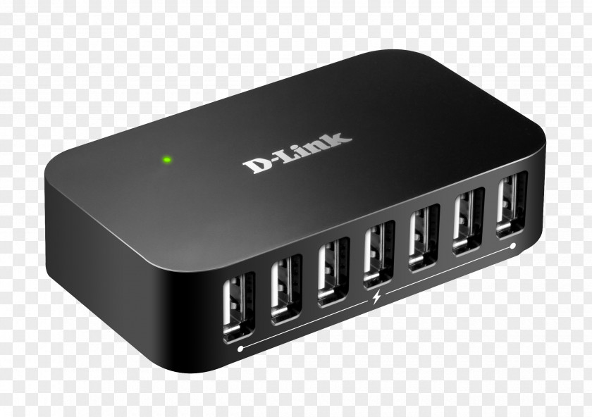 USB D-Link 4-port 2.0 Hub With Power Adapter Ethernet Computer Port PNG