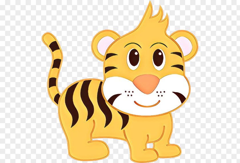 Cartoon Animal Figure Yellow Tiger Tail PNG