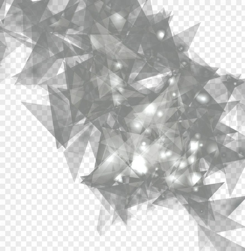Triangle Light White Black Crystallography Pattern PNG