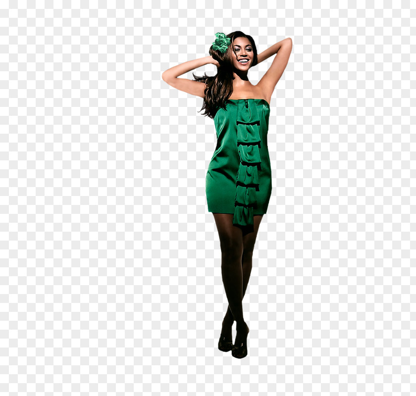 Woman Female Cocktail Dress Green PNG