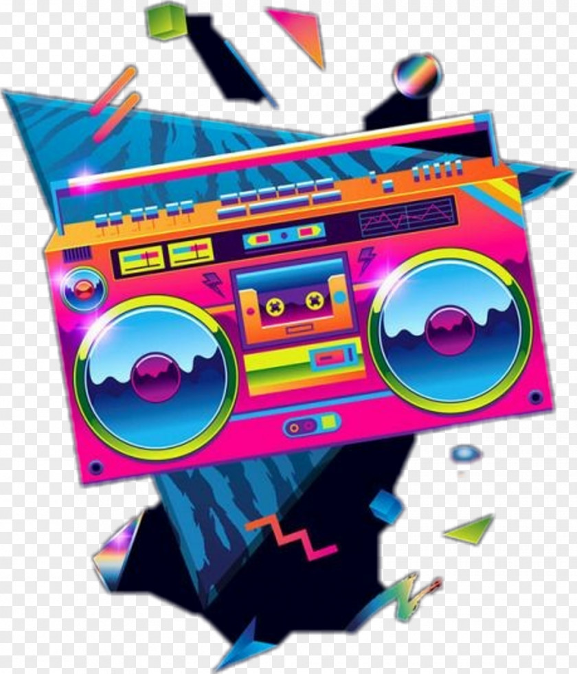 Boombox Background Drawing Image PNG