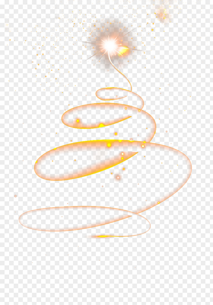 Golden Christmas Tree Light Curve White Material Pattern PNG