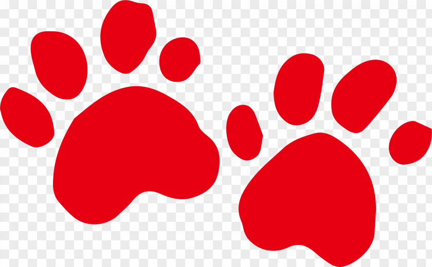Vector Red Footprints Dog Download Collar PNG