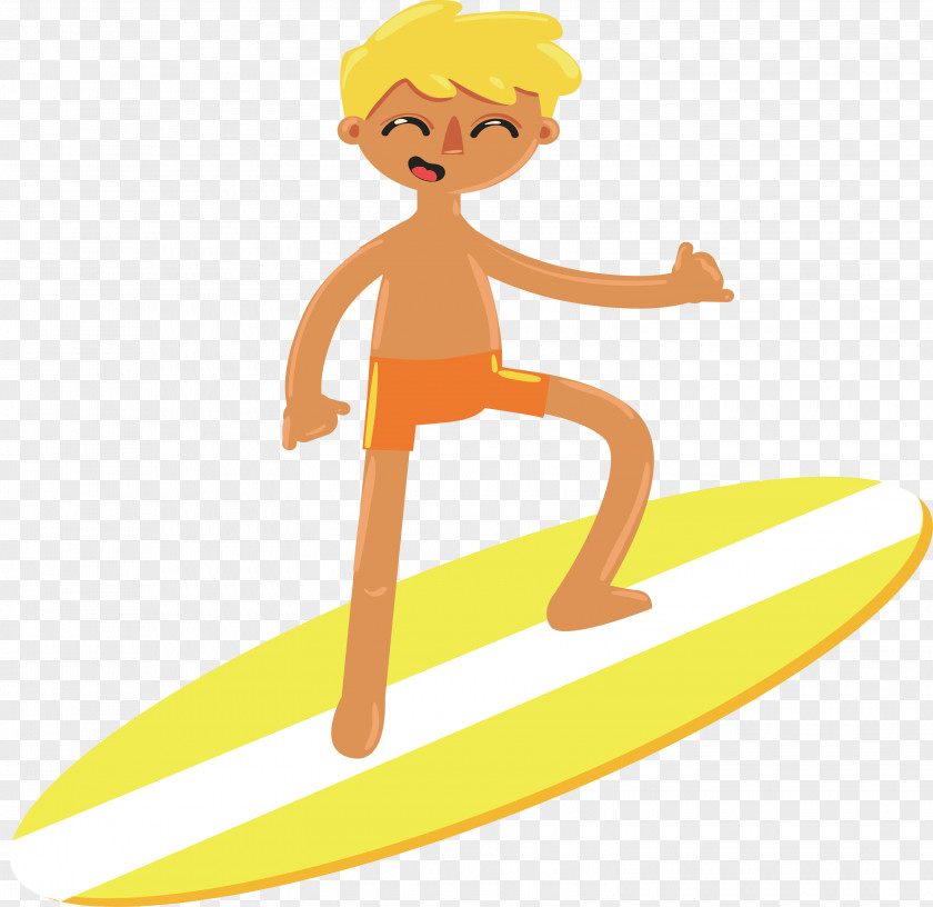 A Boy Surfing On The Beach Clip Art PNG