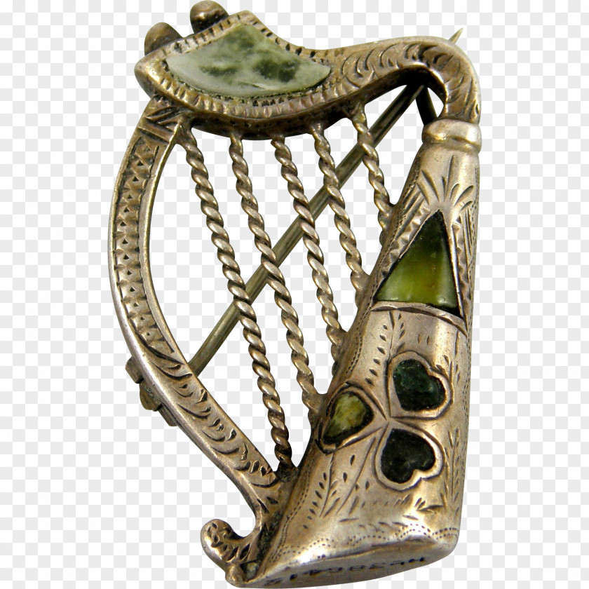 Harp Connemara Ireland Jewellery Brass Celtic PNG