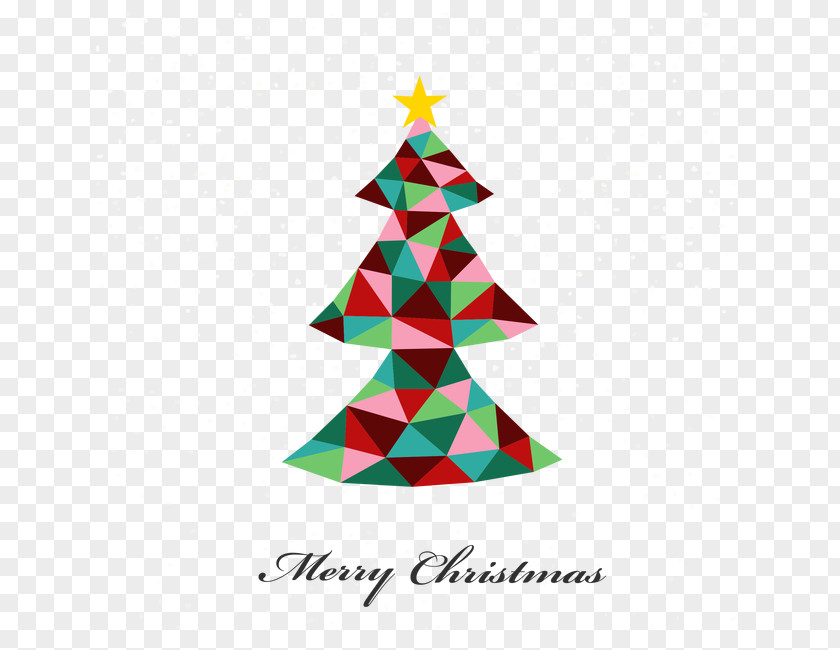 Geometric Christmas Tree PNG