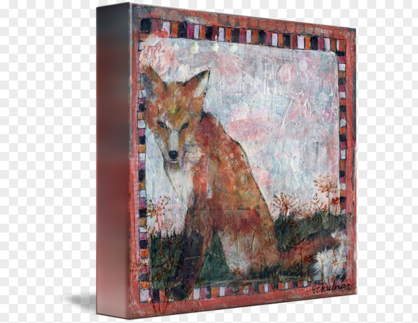 Painting Red Fox Coyote Fauna Wildlife PNG
