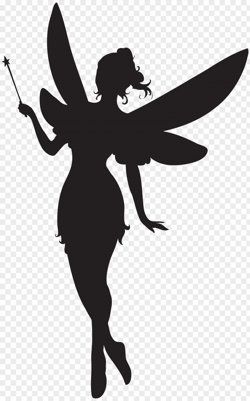 Fairy With Magic Wand Silhouette Clip Art PNG