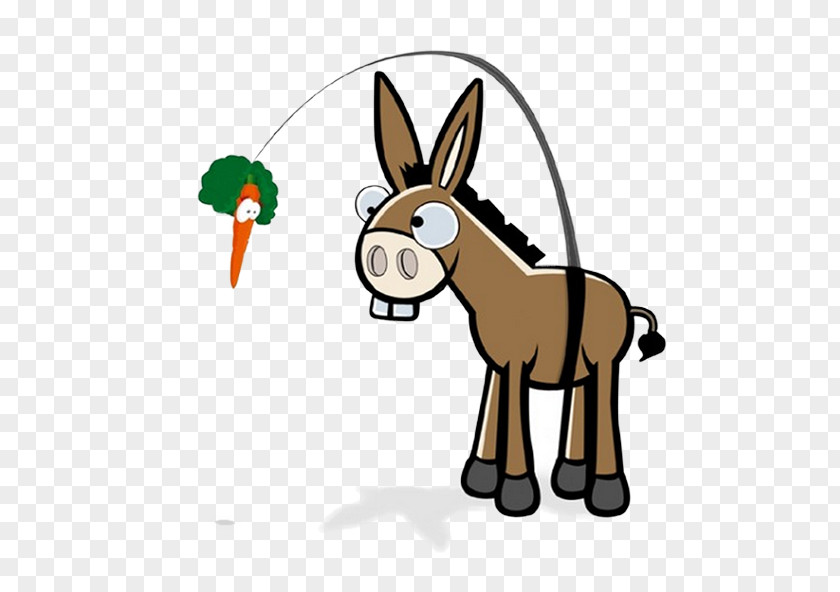 Free Donkey To Pull The Material With Radish Story Carrot And Stick Mule Motivation PNG
