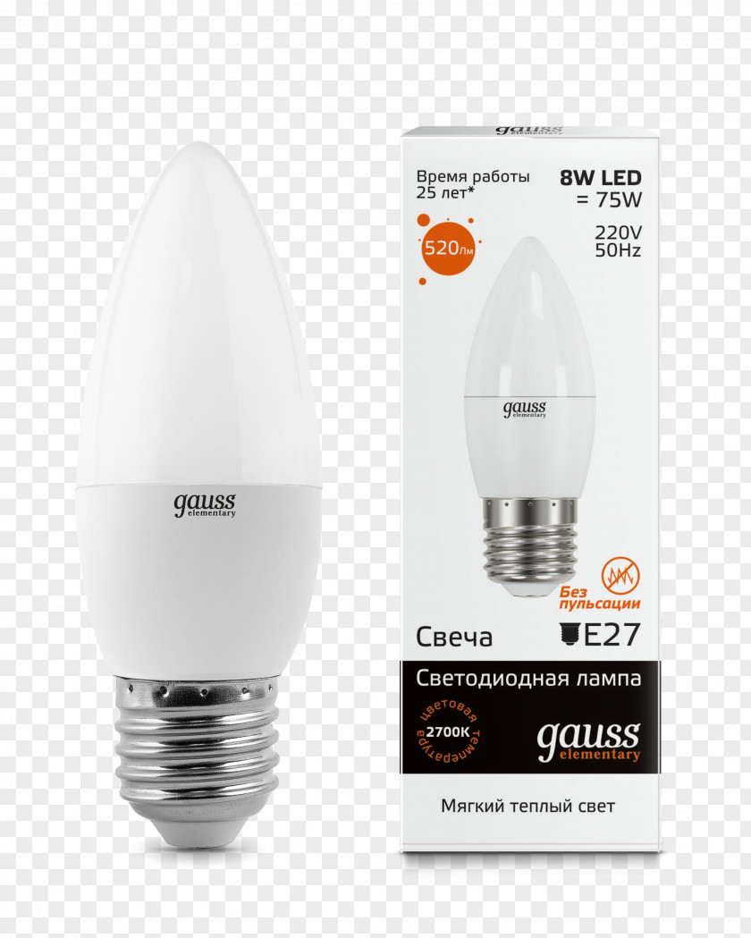 Light Edison Screw LED Lamp Candle PNG