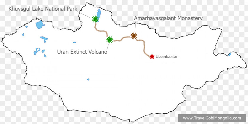 Map Dalanzadgad Ulaanbaatar Khövsgöl Nuur Altai Mountains Khustain Nuruu National Park PNG