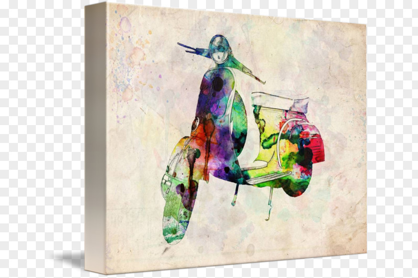 Scooter Painting Vespa Canvas Print Art PNG