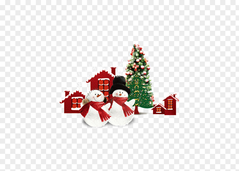 Christmas Tree Snowman Material Download Ornament PNG