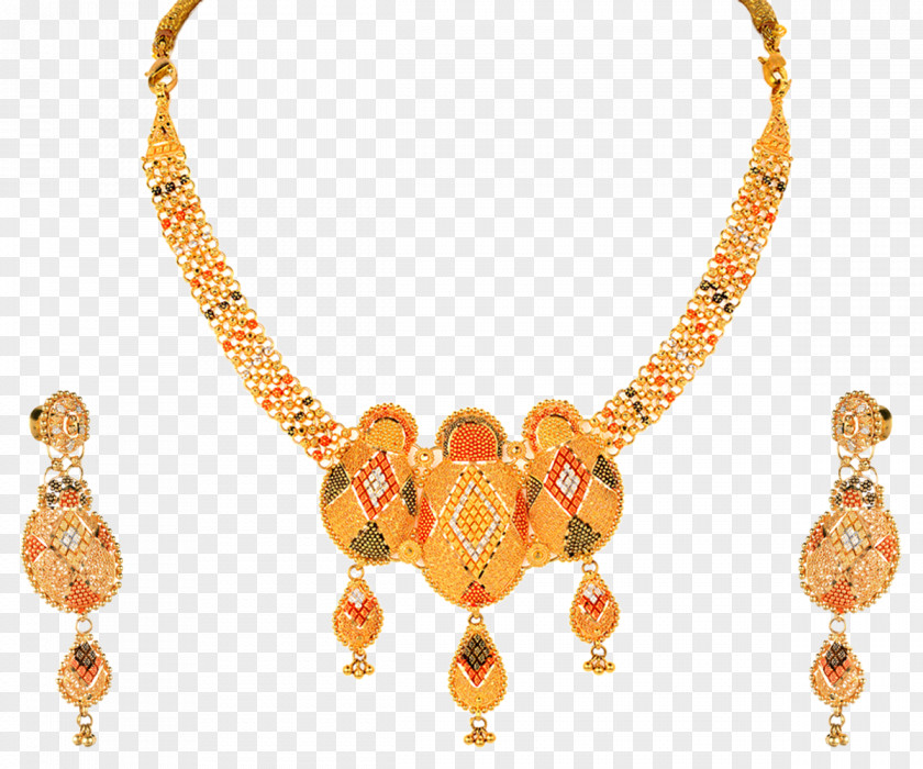 Indian Jewellery Orra Necklace Gold Earring PNG