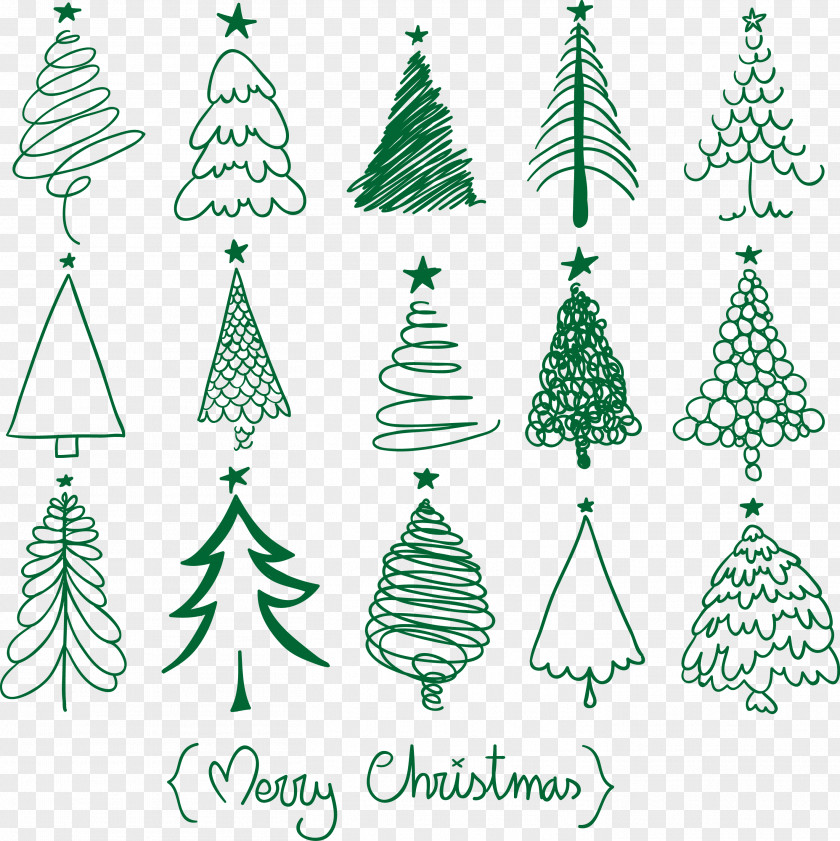 Christmas Tree Design, Vector Drawing And Holiday Season Ornament PNG