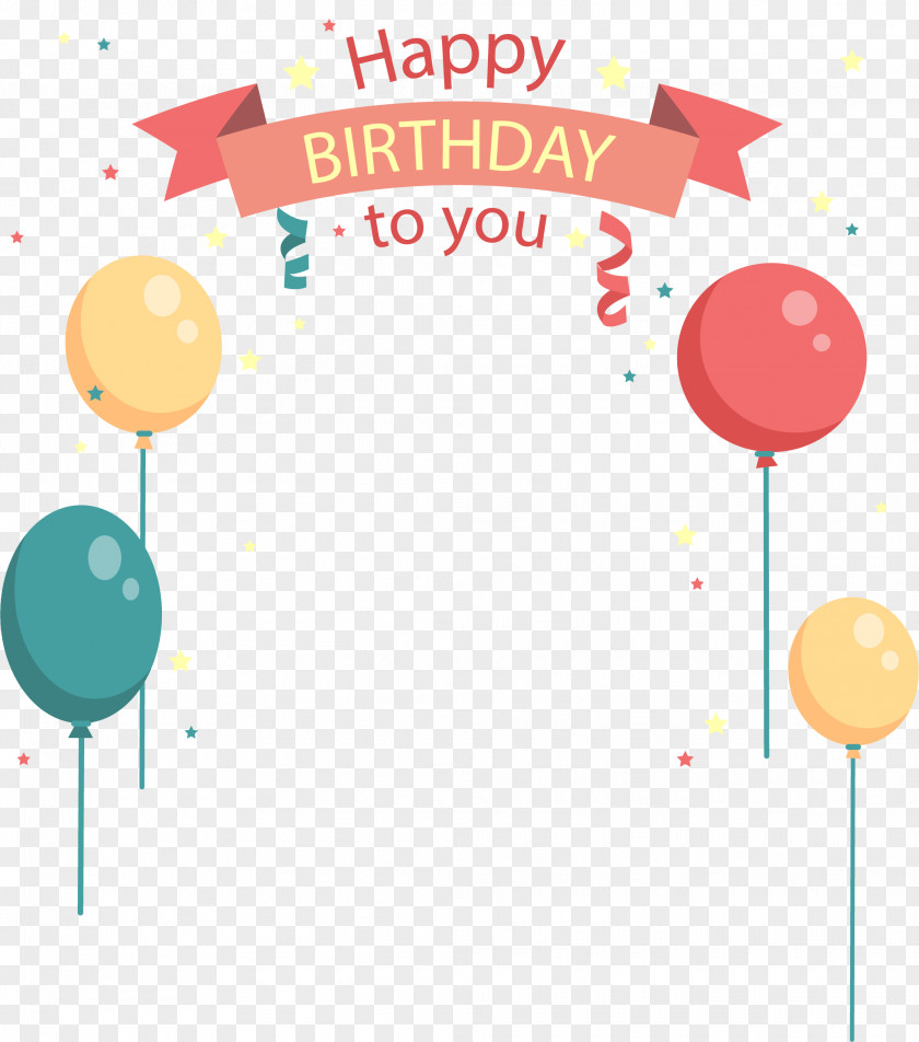 Color Balloon Birthday Party PNG