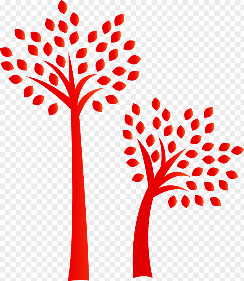 Red Leaf Tree Line Plant PNG