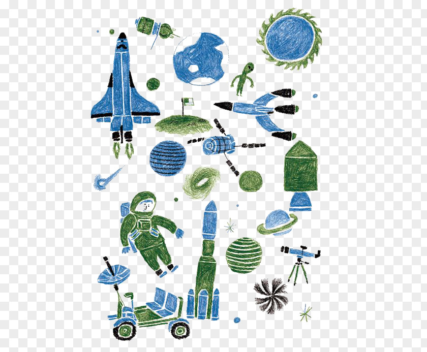 Cartoon Spaceship Illustration PNG