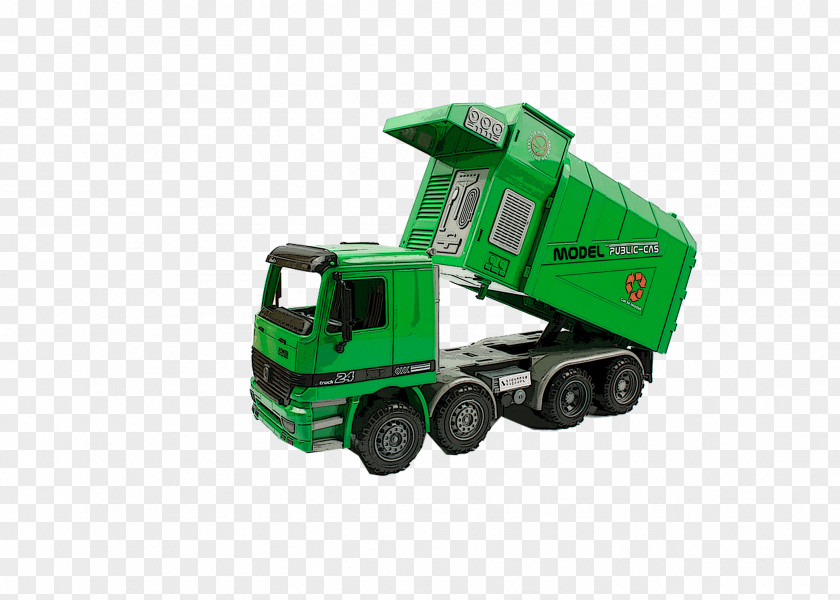 Green Cartoon Garbage Truck Car Waste PNG