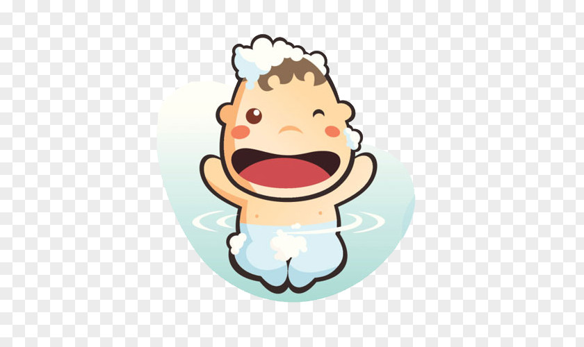 Mouth Baby Bath Picture Material Bathing Smile Infant Illustration PNG