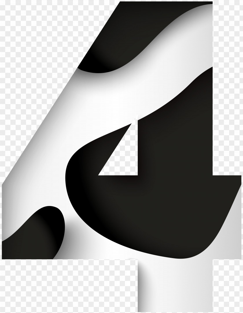 Number Four Black White Clip Art Image Logo Brand And Font PNG
