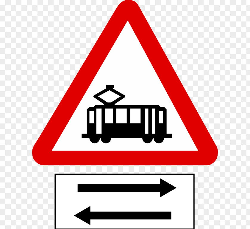 Tram Warning Sign Senyal Junction Traffic PNG