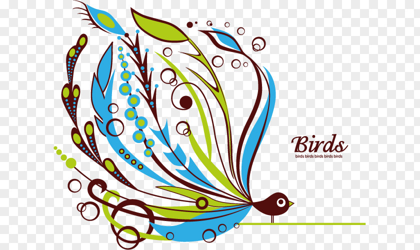 Creative Abstract Birds Drawing Flower Royalty-free Ornament PNG