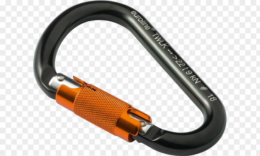 Orange Carabiner Twistlock Red Aluminium PNG