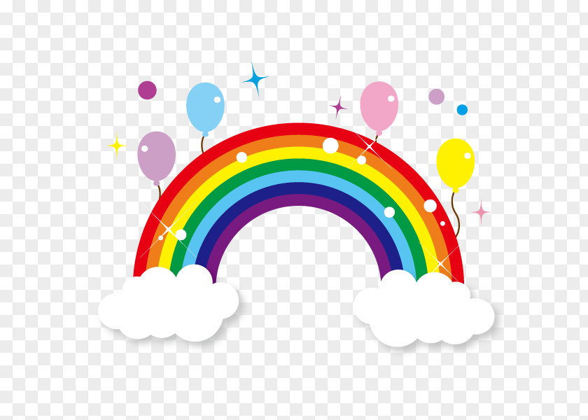 Rainbow And Cloud, Cute ColorfulOthers Clipart PNG