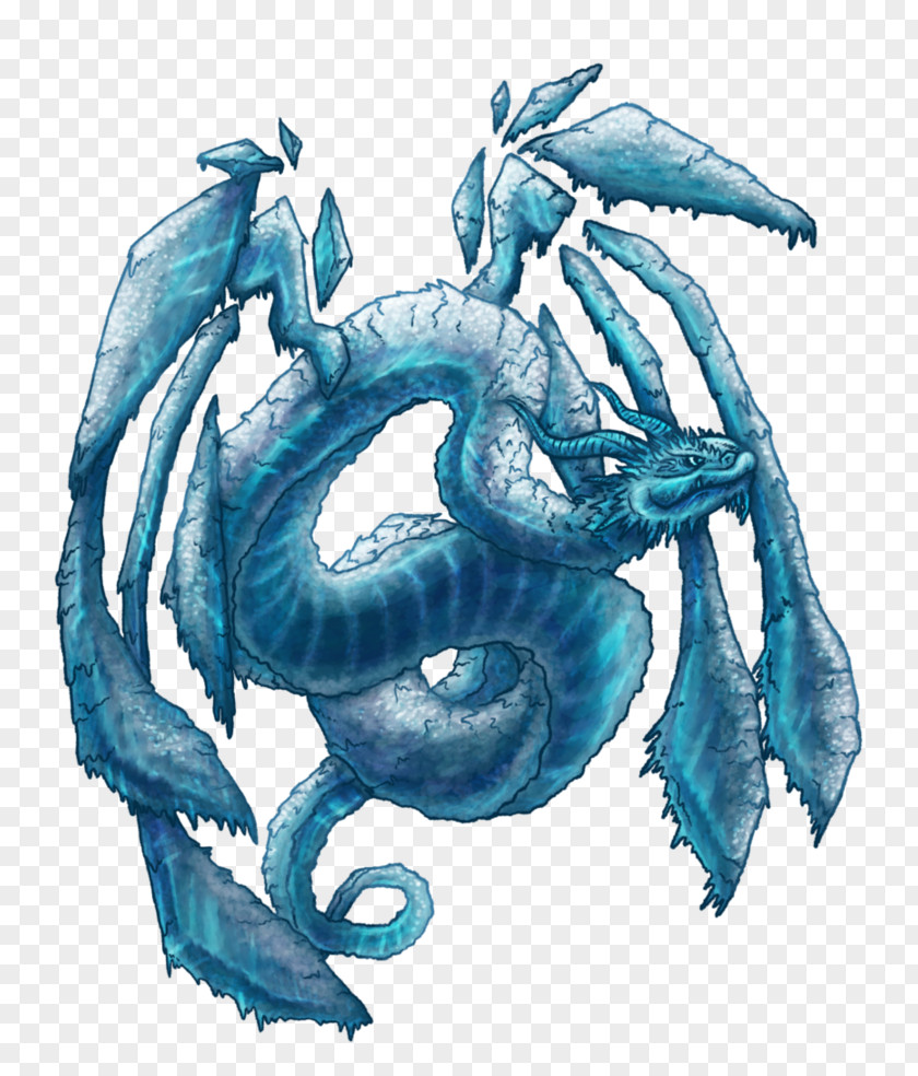 Dragon Drawing Ice PNG