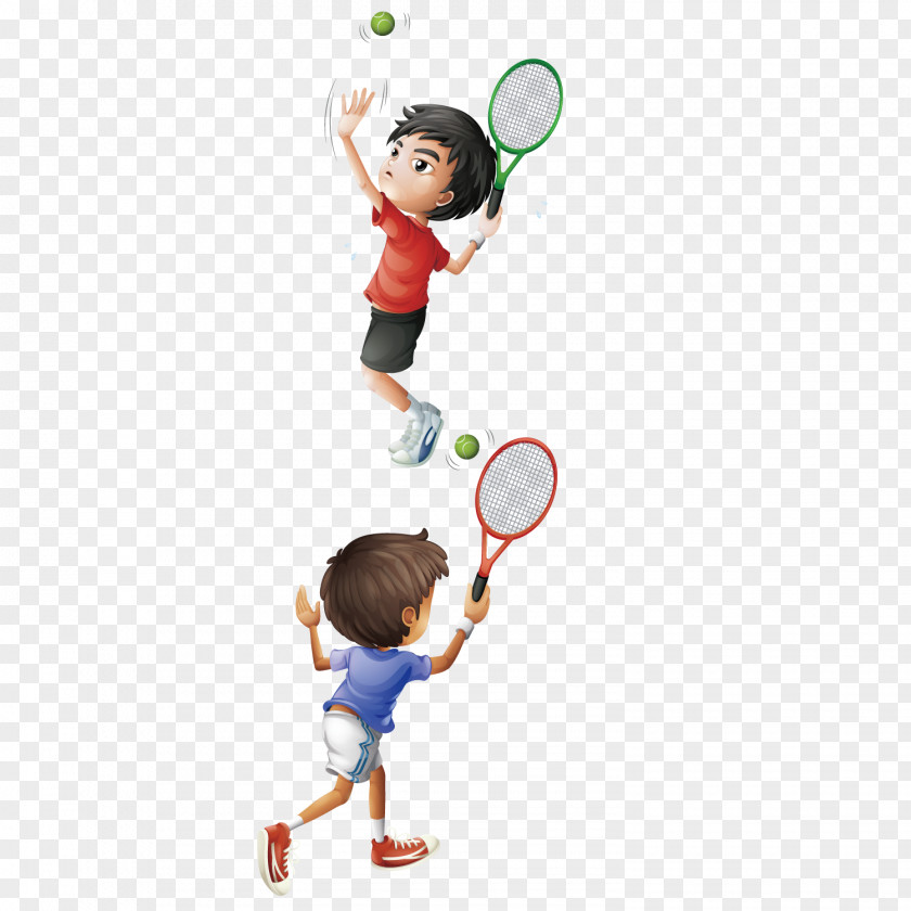 Vector Play Tennis Drawing Illustration PNG