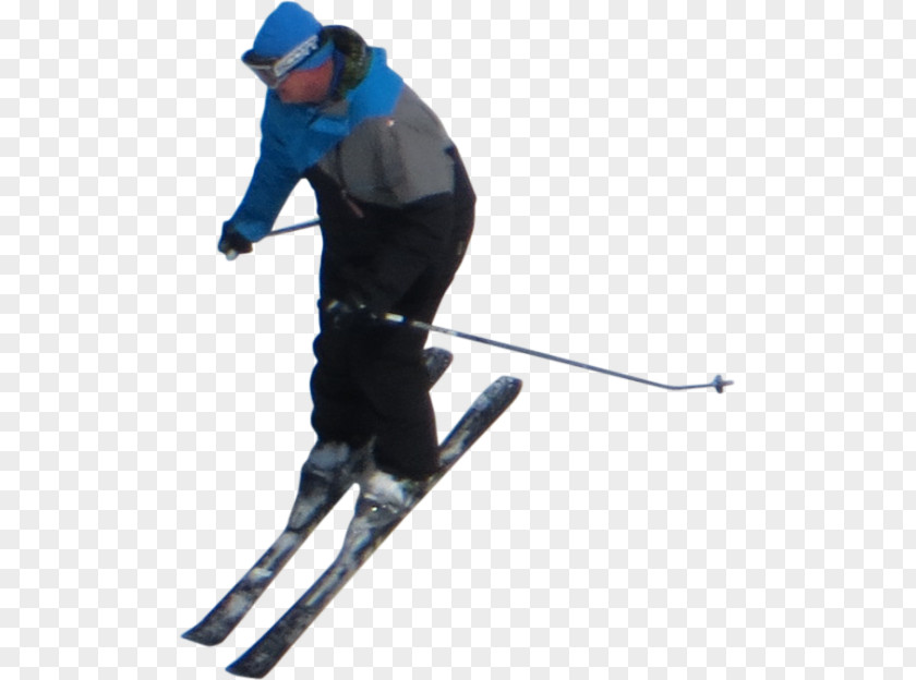 Blue Hat Nordic Skiing Winter Sport GIMP Ski Poles PNG